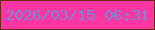文字の大きさ：5、枠の色：662912、背景の色：ff36a1、文字の色：718bd9 無料ブログパーツのブログ時計
