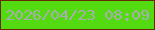 文字の大きさ：4、枠の色：662a04、背景の色：54da11、文字の色：a9adb1 無料ブログパーツのブログ時計