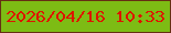 文字の大きさ：3、枠の色：662f13、背景の色：7dbc14、文字の色：de1401 無料ブログパーツのブログ時計
