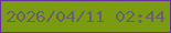 文字の大きさ：2、枠の色：662f9d、背景の色：7b9c11、文字の色：65626b 無料ブログパーツのブログ時計