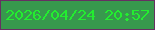 文字の大きさ：3、枠の色：663062、背景の色：37994d、文字の色：23ed30 無料ブログパーツのブログ時計