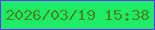 文字の大きさ：5、枠の色：6631f7、背景の色：1eeb68、文字の色：478a1c 無料ブログパーツのブログ時計