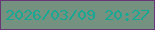 文字の大きさ：3、枠の色：663675、背景の色：75917f、文字の色：17a792 無料ブログパーツのブログ時計