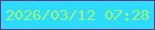 文字の大きさ：1、枠の色：66367a、背景の色：2ddbfd、文字の色：9cf777 無料ブログパーツのブログ時計