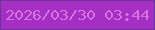 文字の大きさ：5、枠の色：663999、背景の色：a52fc5、文字の色：d674dd 無料ブログパーツのブログ時計