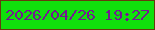 文字の大きさ：3、枠の色：663a0d、背景の色：10e00c、文字の色：731991 無料ブログパーツのブログ時計