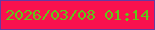 文字の大きさ：3、枠の色：663aa2、背景の色：f9114e、文字の色：61c617 無料ブログパーツのブログ時計