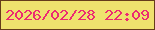 文字の大きさ：5、枠の色：663b1b、背景の色：efe16e、文字の色：ec2a71 無料ブログパーツのブログ時計