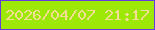 文字の大きさ：4、枠の色：663cdd、背景の色：9de806、文字の色：f3de94 無料ブログパーツのブログ時計