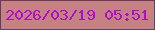 文字の大きさ：1、枠の色：663d5e、背景の色：c68182、文字の色：af0dc9 無料ブログパーツのブログ時計
