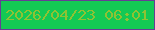 文字の大きさ：3、枠の色：663d95、背景の色：13c954、文字の色：8fc233 無料ブログパーツのブログ時計