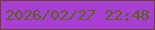 文字の大きさ：4、枠の色：664231、背景の色：a93ed5、文字の色：56660b 無料ブログパーツのブログ時計