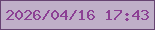 文字の大きさ：4、枠の色：664371、背景の色：bfafc8、文字の色：8c4094 無料ブログパーツのブログ時計