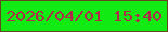 文字の大きさ：4、枠の色：664521、背景の色：11ea13、文字の色：b12b49 無料ブログパーツのブログ時計