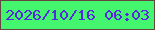 文字の大きさ：4、枠の色：664540、背景の色：43f66e、文字の色：5429e0 無料ブログパーツのブログ時計
