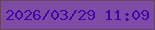 文字の大きさ：4、枠の色：66455f、背景の色：7f4ca5、文字の色：4405ab 無料ブログパーツのブログ時計
