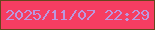 文字の大きさ：5、枠の色：66461d、背景の色：f63d62、文字の色：ba98df 無料ブログパーツのブログ時計