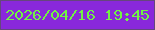 文字の大きさ：4、枠の色：66467d、背景の色：8928db、文字の色：71f244 無料ブログパーツのブログ時計