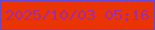 文字の大きさ：5、枠の色：6648d1、背景の色：eb3404、文字の色：a42b9f 無料ブログパーツのブログ時計