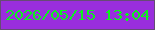 文字の大きさ：5、枠の色：664b75、背景の色：992edd、文字の色：0bf21f 無料ブログパーツのブログ時計