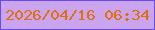 文字の大きさ：3、枠の色：664bee、背景の色：caa5ed、文字の色：df6e0c 無料ブログパーツのブログ時計