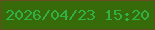 文字の大きさ：1、枠の色：664c20、背景の色：376b0a、文字の色：31b145 無料ブログパーツのブログ時計