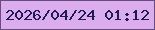 文字の大きさ：3、枠の色：664c83、背景の色：dcaded、文字の色：1e1959 無料ブログパーツのブログ時計