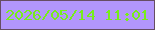 文字の大きさ：2、枠の色：664d62、背景の色：b296fb、文字の色：77ed1a 無料ブログパーツのブログ時計