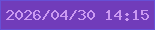 文字の大きさ：4、枠の色：6650d6、背景の色：713cba、文字の色：cb99f2 無料ブログパーツのブログ時計
