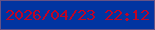 文字の大きさ：5、枠の色：665286、背景の色：0234a1、文字の色：c00425 無料ブログパーツのブログ時計