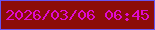 文字の大きさ：4、枠の色：6655ef、背景の色：8c0c09、文字の色：df0bcf 無料ブログパーツのブログ時計