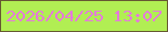 文字の大きさ：4、枠の色：665832、背景の色：b1ee53、文字の色：e57ada 無料ブログパーツのブログ時計