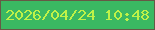 文字の大きさ：5、枠の色：665945、背景の色：3ab962、文字の色：bff248 無料ブログパーツのブログ時計
