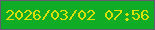 文字の大きさ：4、枠の色：665a71、背景の色：10ac25、文字の色：d7e107 無料ブログパーツのブログ時計