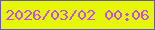 文字の大きさ：1、枠の色：665aac、背景の色：e5f802、文字の色：c24ef2 無料ブログパーツのブログ時計