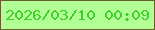 文字の大きさ：3、枠の色：665e2f、背景の色：b2ff96、文字の色：41cf2d 無料ブログパーツのブログ時計