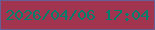 文字の大きさ：2、枠の色：665e97、背景の色：a13550、文字の色：037d6b 無料ブログパーツのブログ時計