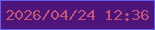 文字の大きさ：1、枠の色：665ef2、背景の色：4d157a、文字の色：c35379 無料ブログパーツのブログ時計