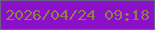 文字の大きさ：5、枠の色：666185、背景の色：8a11c7、文字の色：8f7f4d 無料ブログパーツのブログ時計