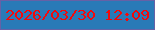文字の大きさ：2、枠の色：6661a6、背景の色：297ab7、文字の色：f4090a 無料ブログパーツのブログ時計