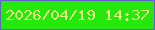 文字の大きさ：3、枠の色：6661ca、背景の色：25e90d、文字の色：e2f082 無料ブログパーツのブログ時計