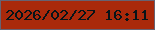文字の大きさ：4、枠の色：666272、背景の色：a9290b、文字の色：061419 無料ブログパーツのブログ時計