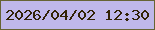 文字の大きさ：3、枠の色：666434、背景の色：bfb8ea、文字の色：322306 無料ブログパーツのブログ時計