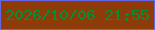 文字の大きさ：4、枠の色：6665e4、背景の色：8e3b0a、文字の色：019036 無料ブログパーツのブログ時計