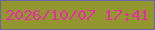 文字の大きさ：2、枠の色：6666a2、背景の色：93962e、文字の色：e92baa 無料ブログパーツのブログ時計