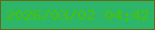 文字の大きさ：3、枠の色：666717、背景の色：2db669、文字の色：46c209 無料ブログパーツのブログ時計