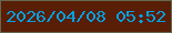 文字の大きさ：4、枠の色：66674e、背景の色：581e06、文字の色：05a0df 無料ブログパーツのブログ時計