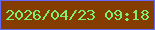文字の大きさ：4、枠の色：6669f8、背景の色：843c00、文字の色：7fef6d 無料ブログパーツのブログ時計