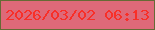 文字の大きさ：1、枠の色：666a35、背景の色：de6979、文字の色：f82f29 無料ブログパーツのブログ時計