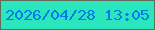 文字の大きさ：2、枠の色：666a5a、背景の色：2ae6bd、文字の色：0579eb 無料ブログパーツのブログ時計
